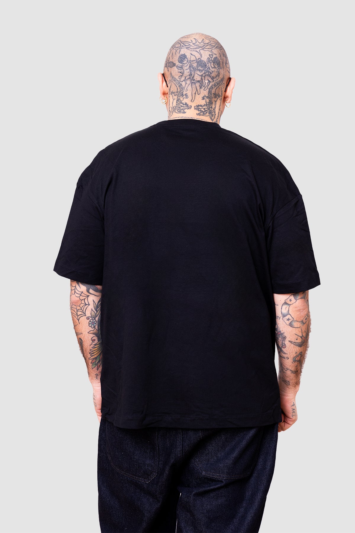 T-shirt oversize nera cotone organico