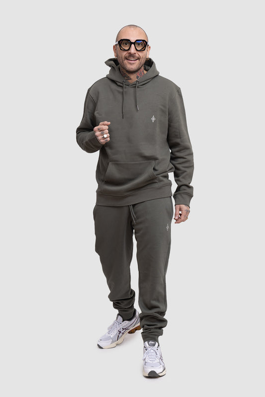 TUTA VERDE REGULAR LOGO IN COTONE ORGANICO