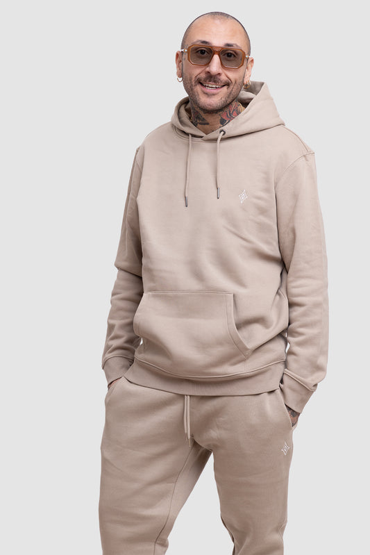 TUTA SABBIA REGULAR LOGO IN COTONE ORGANICO.