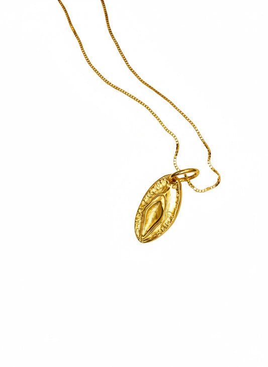 LA FESSA BAGNO ORO , ciondolo con  collana argento925 bagno in oro 18 carati