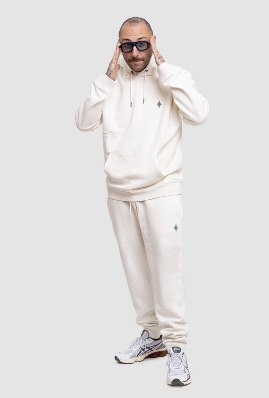 TUTA AVORIO REGULAR LOGO IN COTONE ORGANICO